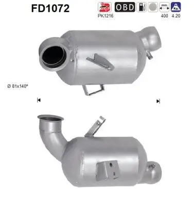 Ruß-/Partikelfilter, Abgasanlage AS FD1072 Bild Ruß-/Partikelfilter, Abgasanlage AS FD1072