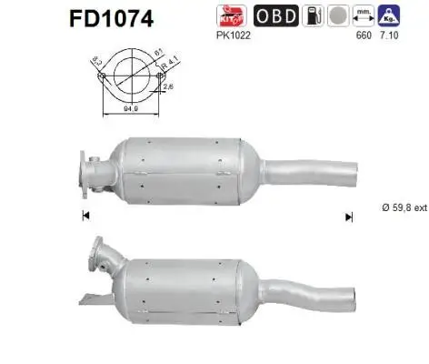 Ruß-/Partikelfilter, Abgasanlage AS FD1074