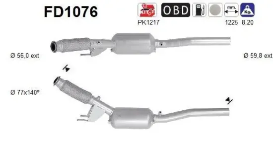 Ruß-/Partikelfilter, Abgasanlage AS FD1076 Bild Ruß-/Partikelfilter, Abgasanlage AS FD1076