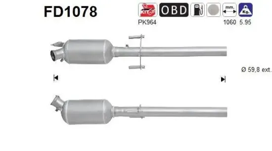 Ruß-/Partikelfilter, Abgasanlage AS FD1078 Bild Ruß-/Partikelfilter, Abgasanlage AS FD1078