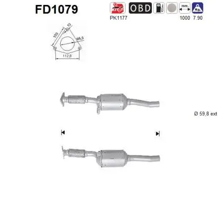 Ruß-/Partikelfilter, Abgasanlage AS FD1079