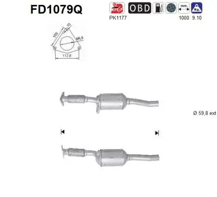 Ruß-/Partikelfilter, Abgasanlage AS FD1079Q