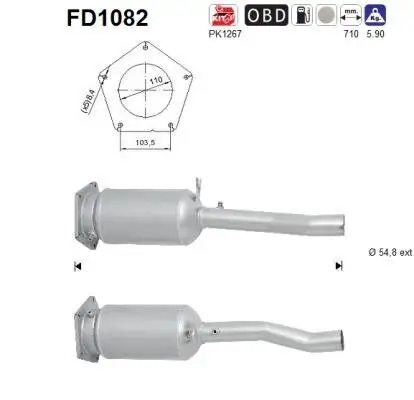 Ruß-/Partikelfilter, Abgasanlage AS FD1082
