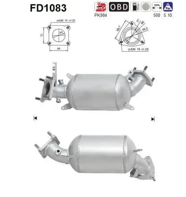 Ruß-/Partikelfilter, Abgasanlage AS FD1083