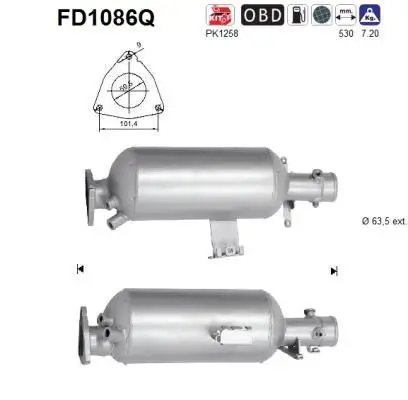 Ruß-/Partikelfilter, Abgasanlage AS FD1086Q Bild Ruß-/Partikelfilter, Abgasanlage AS FD1086Q