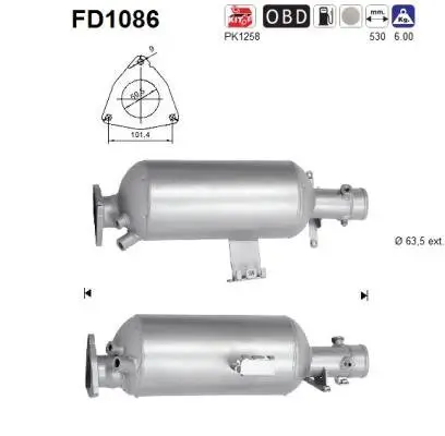 Ruß-/Partikelfilter, Abgasanlage AS FD1086 Bild Ruß-/Partikelfilter, Abgasanlage AS FD1086