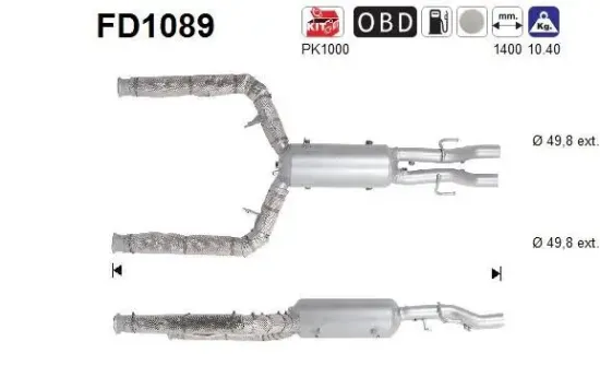 Ruß-/Partikelfilter, Abgasanlage AS FD1089 Bild Ruß-/Partikelfilter, Abgasanlage AS FD1089
