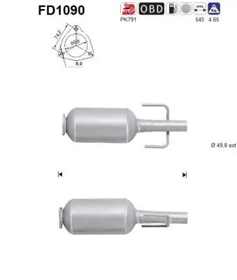 Ruß-/Partikelfilter, Abgasanlage AS FD1090 Bild Ruß-/Partikelfilter, Abgasanlage AS FD1090