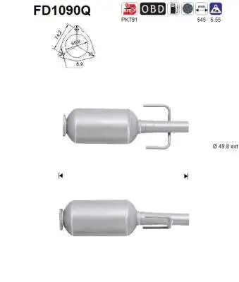 Ruß-/Partikelfilter, Abgasanlage AS FD1090Q Bild Ruß-/Partikelfilter, Abgasanlage AS FD1090Q