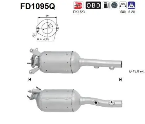 Ruß-/Partikelfilter, Abgasanlage AS FD1095Q