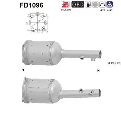 Ruß-/Partikelfilter, Abgasanlage AS FD1096 Bild Ruß-/Partikelfilter, Abgasanlage AS FD1096