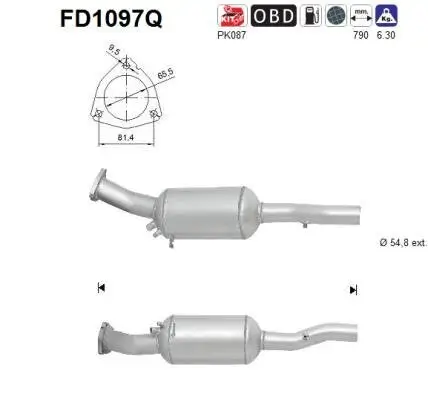Ruß-/Partikelfilter, Abgasanlage AS FD1097Q Bild Ruß-/Partikelfilter, Abgasanlage AS FD1097Q