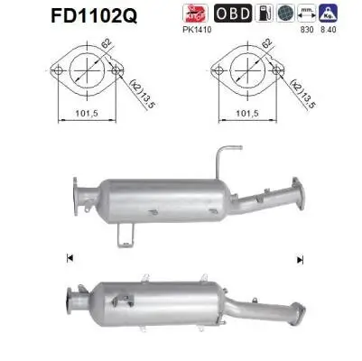 Ruß-/Partikelfilter, Abgasanlage AS FD1102Q