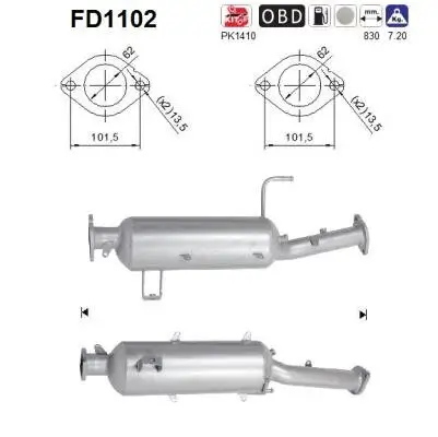 Ruß-/Partikelfilter, Abgasanlage AS FD1102 Bild Ruß-/Partikelfilter, Abgasanlage AS FD1102