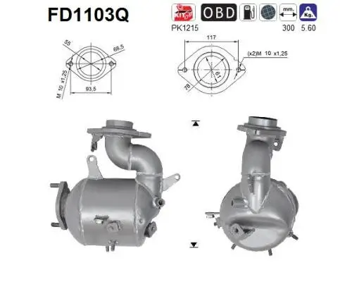 Ruß-/Partikelfilter, Abgasanlage AS FD1103Q