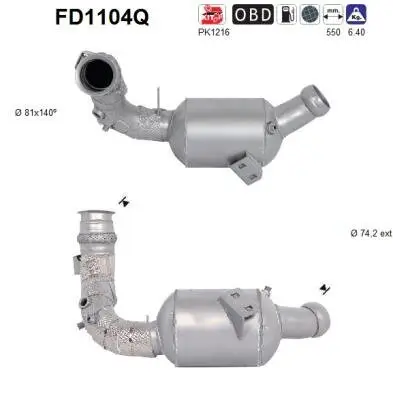 Ruß-/Partikelfilter, Abgasanlage AS FD1104Q