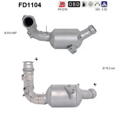 Ruß-/Partikelfilter, Abgasanlage AS FD1104 Bild Ruß-/Partikelfilter, Abgasanlage AS FD1104