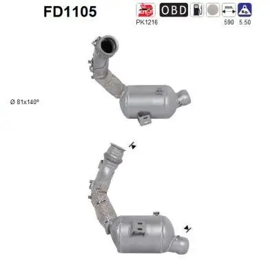 Ruß-/Partikelfilter, Abgasanlage AS FD1105 Bild Ruß-/Partikelfilter, Abgasanlage AS FD1105