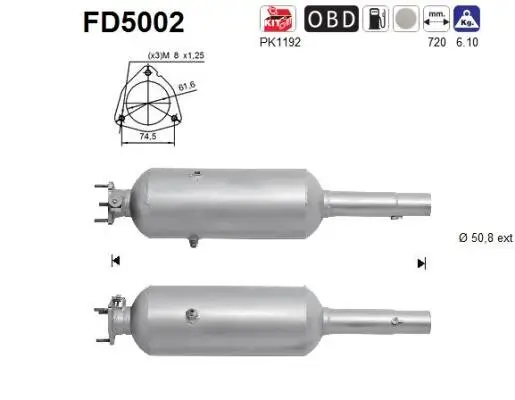 Ruß-/Partikelfilter, Abgasanlage AS FD5002 Bild Ruß-/Partikelfilter, Abgasanlage AS FD5002