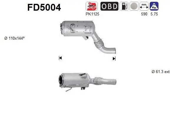 Ruß-/Partikelfilter, Abgasanlage AS FD5004