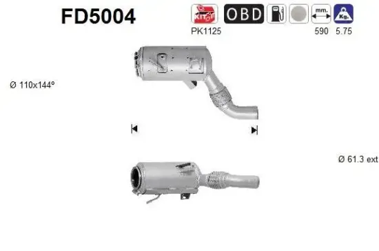 Ruß-/Partikelfilter, Abgasanlage AS FD5004 Bild Ruß-/Partikelfilter, Abgasanlage AS FD5004