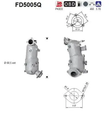 Ruß-/Partikelfilter, Abgasanlage AS FD5005Q