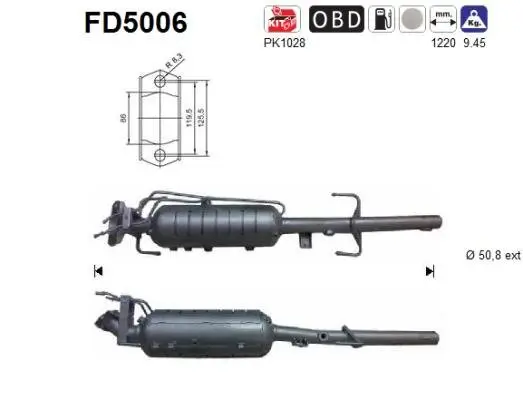 Ruß-/Partikelfilter, Abgasanlage AS FD5006