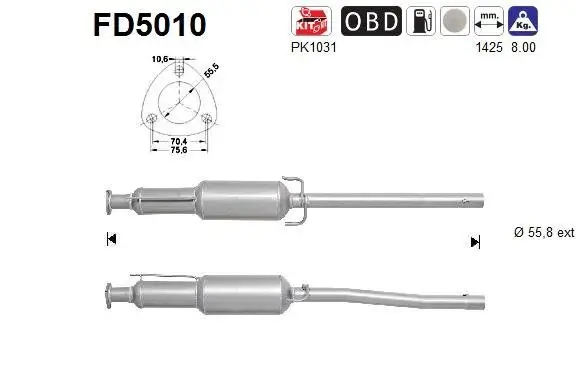 Ruß-/Partikelfilter, Abgasanlage AS FD5010