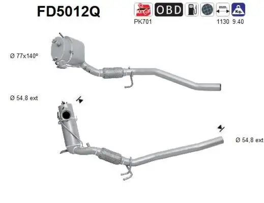 Ruß-/Partikelfilter, Abgasanlage AS FD5012Q Bild Ruß-/Partikelfilter, Abgasanlage AS FD5012Q