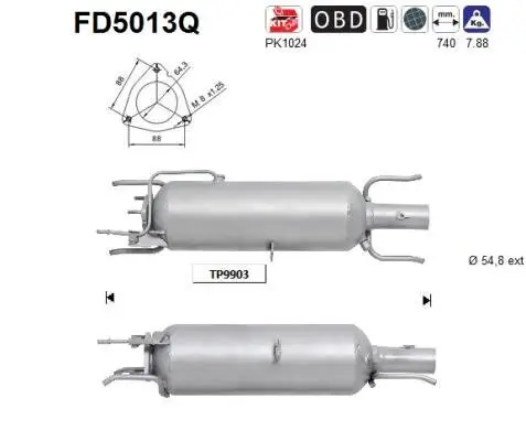 Ruß-/Partikelfilter, Abgasanlage AS FD5013Q Bild Ruß-/Partikelfilter, Abgasanlage AS FD5013Q