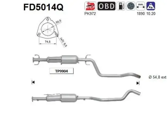 Ruß-/Partikelfilter, Abgasanlage AS FD5014Q Bild Ruß-/Partikelfilter, Abgasanlage AS FD5014Q