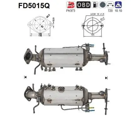 Ruß-/Partikelfilter, Abgasanlage AS FD5015Q Bild Ruß-/Partikelfilter, Abgasanlage AS FD5015Q