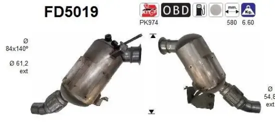 Ruß-/Partikelfilter, Abgasanlage AS FD5019 Bild Ruß-/Partikelfilter, Abgasanlage AS FD5019