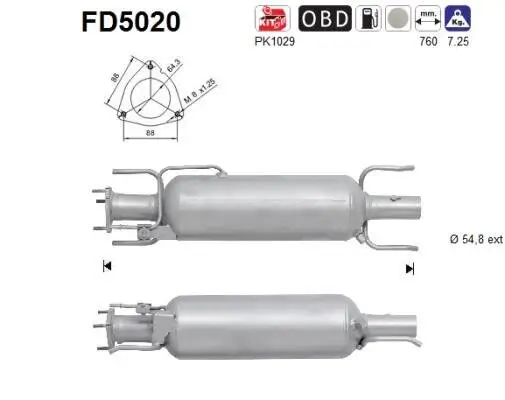 Ruß-/Partikelfilter, Abgasanlage AS FD5020