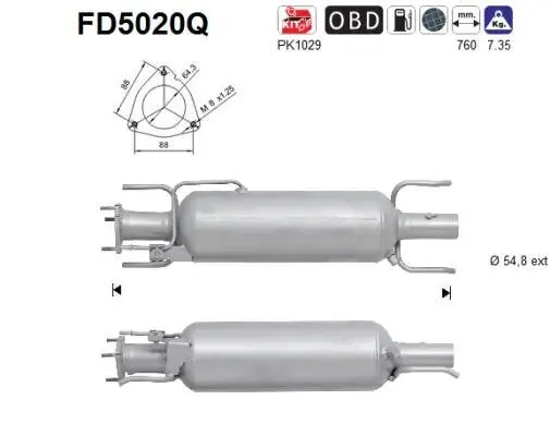 Ruß-/Partikelfilter, Abgasanlage AS FD5020Q