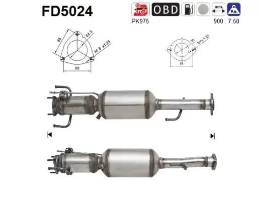 Ruß-/Partikelfilter, Abgasanlage AS FD5024 Bild Ruß-/Partikelfilter, Abgasanlage AS FD5024