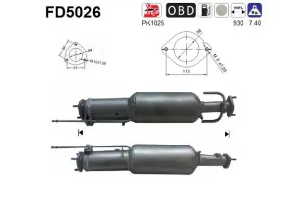 Ruß-/Partikelfilter, Abgasanlage AS FD5026 Bild Ruß-/Partikelfilter, Abgasanlage AS FD5026