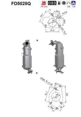 Ruß-/Partikelfilter, Abgasanlage AS FD5028Q Bild Ruß-/Partikelfilter, Abgasanlage AS FD5028Q