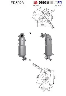 Ruß-/Partikelfilter, Abgasanlage AS FD5028 Bild Ruß-/Partikelfilter, Abgasanlage AS FD5028
