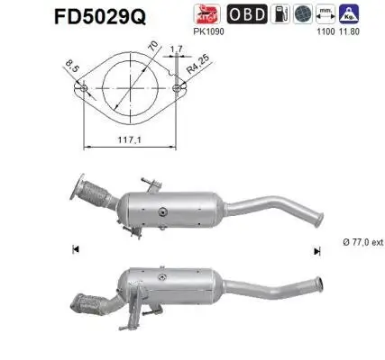 Ruß-/Partikelfilter, Abgasanlage AS FD5029Q Bild Ruß-/Partikelfilter, Abgasanlage AS FD5029Q