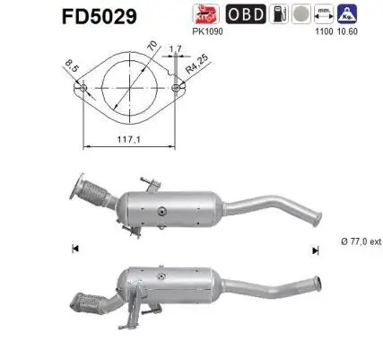 Ruß-/Partikelfilter, Abgasanlage AS FD5029 Bild Ruß-/Partikelfilter, Abgasanlage AS FD5029