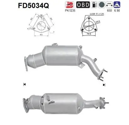 Ruß-/Partikelfilter, Abgasanlage AS FD5034Q Bild Ruß-/Partikelfilter, Abgasanlage AS FD5034Q