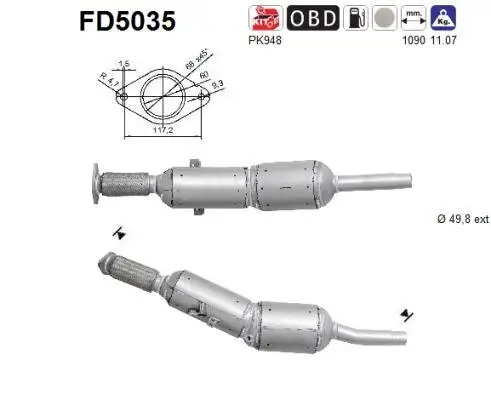 Ruß-/Partikelfilter, Abgasanlage AS FD5035