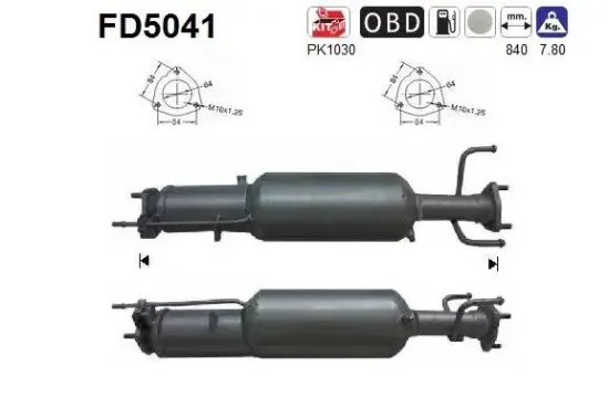 Ruß-/Partikelfilter, Abgasanlage AS FD5041 Bild Ruß-/Partikelfilter, Abgasanlage AS FD5041