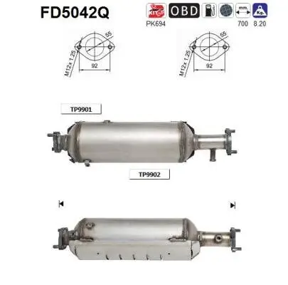 Ruß-/Partikelfilter, Abgasanlage AS FD5042Q