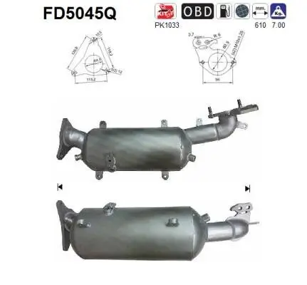 Ruß-/Partikelfilter, Abgasanlage AS FD5045Q