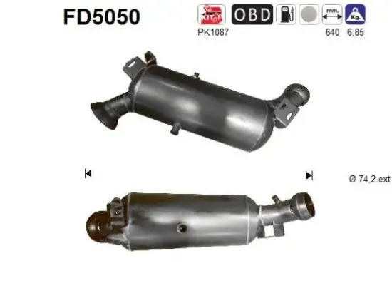Ruß-/Partikelfilter, Abgasanlage AS FD5050 Bild Ruß-/Partikelfilter, Abgasanlage AS FD5050