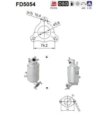 Ruß-/Partikelfilter, Abgasanlage AS FD5054