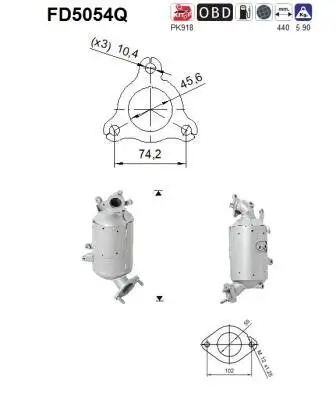 Ruß-/Partikelfilter, Abgasanlage AS FD5054Q