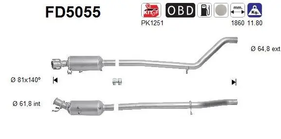 Ruß-/Partikelfilter, Abgasanlage AS FD5055